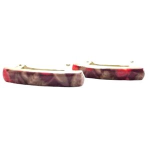 1970’s Vintage Purple & Pink Floral French Hair Clips, Made in France, Deadstock